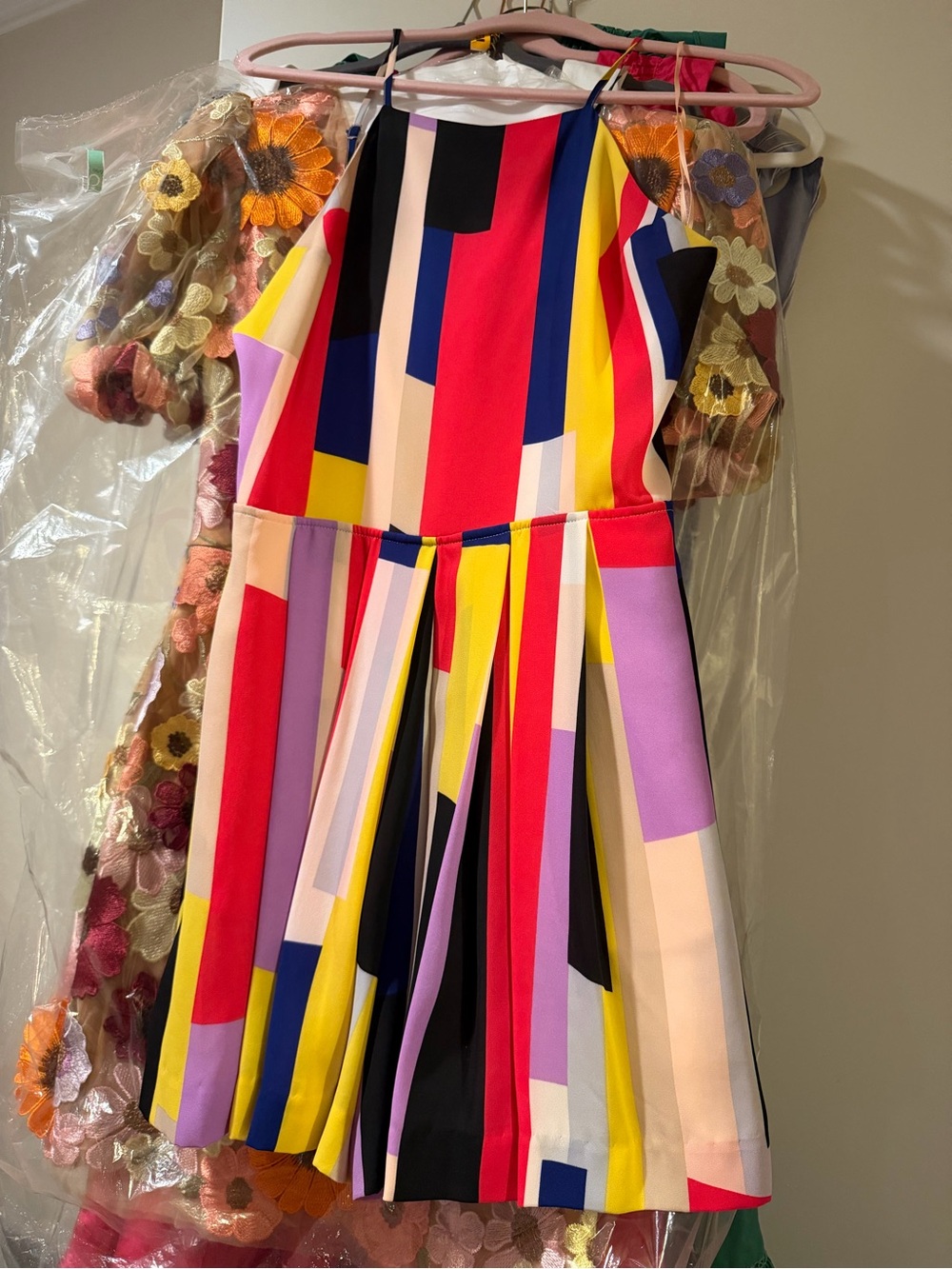 Colorblock Geometric Stripe Sleeveless Romper